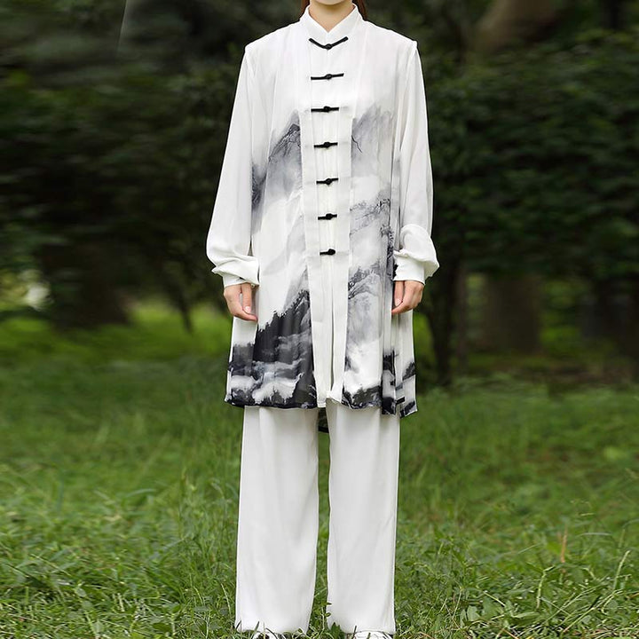 3Pcs Ink Painting Meditation Prayer Spiritual Zen Tai Chi Qigong Practice Unisex Clothing Set - image 7