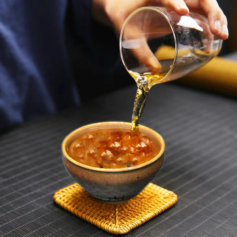 Buddha Stones Gold Spot Pattern Chinese Jianzhan Ceramic Teacup Kung Fu Tea Cup Bowl With Gift Box - image 2