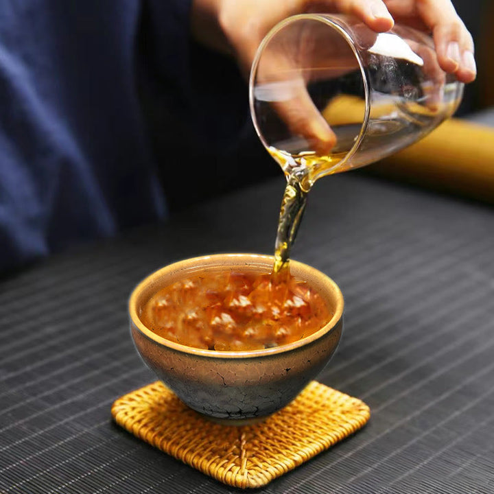 Buddha Stones Gold Spot Pattern Chinese Jianzhan Ceramic Teacup Kung Fu Tea Cup Bowl With Gift Box - image 2