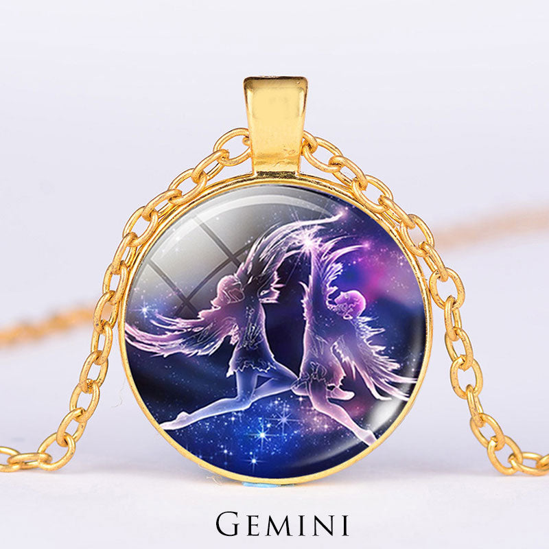 12 Constellations of the Zodiac Moon Starry Sky Protection Blessing Necklace Pendant - image 9