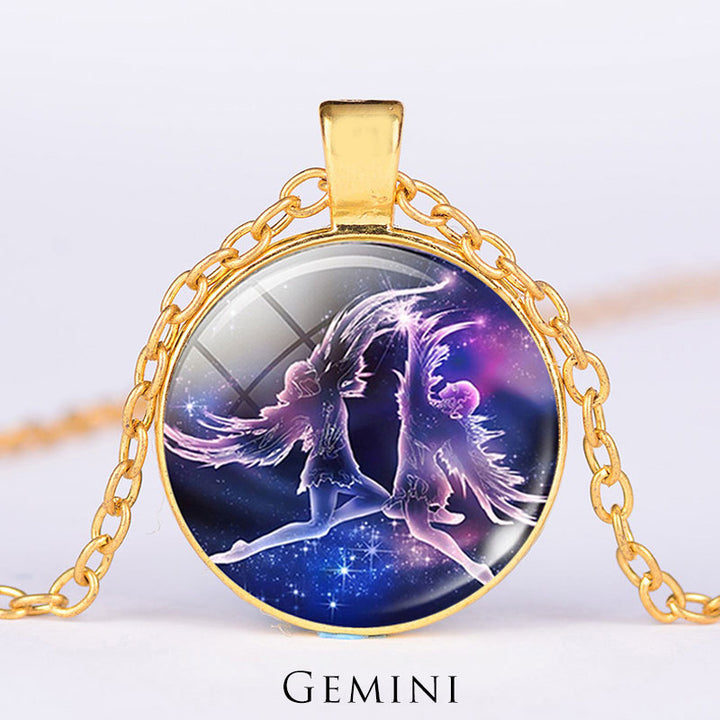 12 Constellations of the Zodiac Moon Starry Sky Protection Blessing Necklace Pendant - image 9