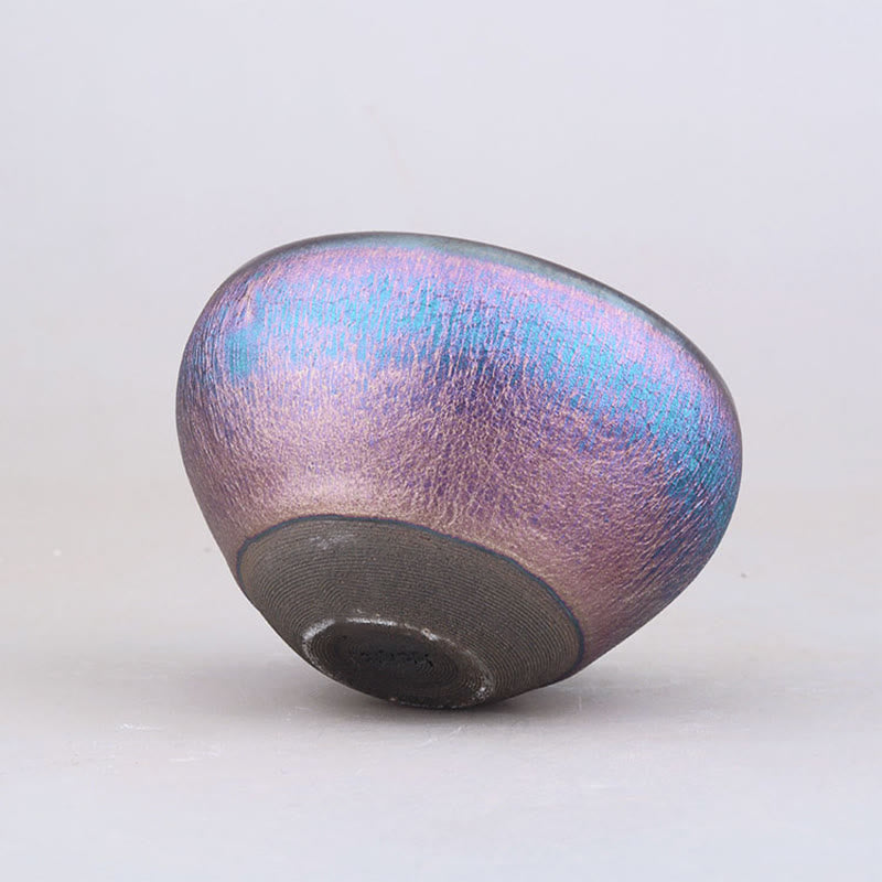 Buddha Stones Handmade Aurora Rainbow Design Chinese Jianzhan Ceramic Teacup Tenmoku Kung Fu Tea Cup - image 3