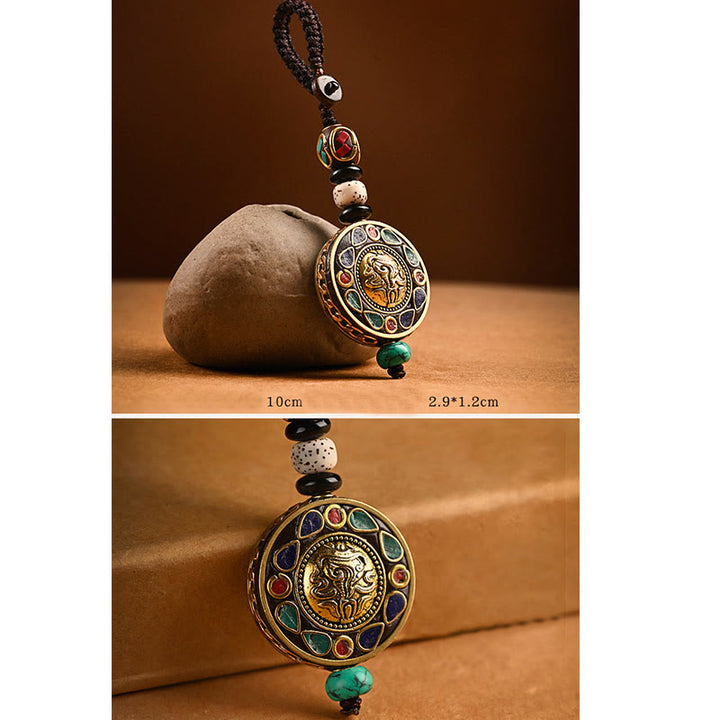 Buddha Stones Tibetan Om Mani Padme Hum Bodhi Seed Peace Key Chain - image 2