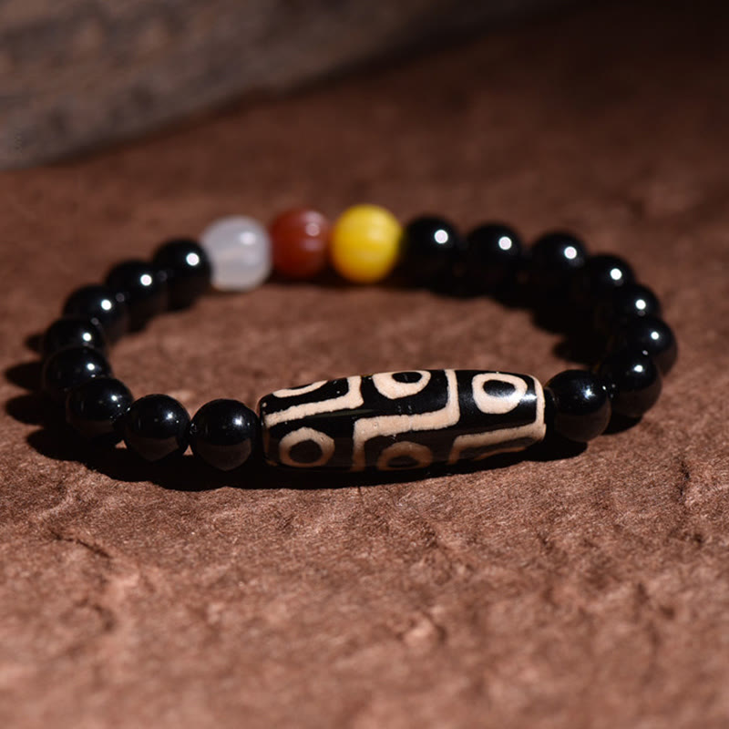 Buddha Stones Tibetan Natural Nine-Eye Dzi Bead Wealth Power Bracelet - image 1