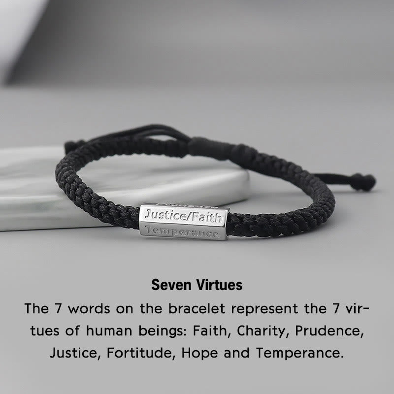 Buddha Stones Seven Deadly Sins Seven Virtues Braided String Bracelet - Seven Virtues Bracelet - image 14