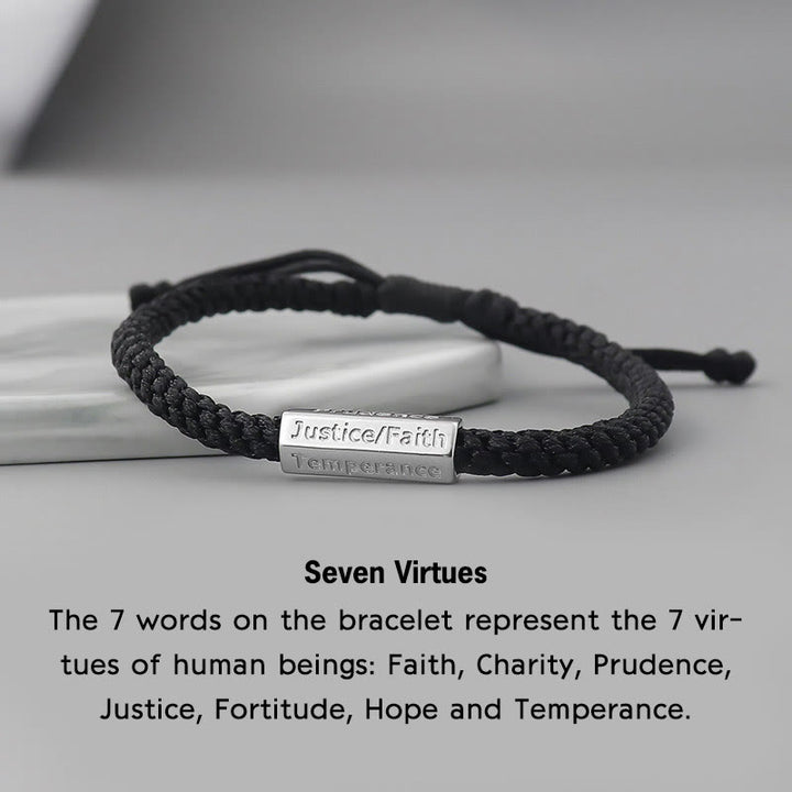 Buddha Stones Seven Deadly Sins Seven Virtues Braided String Bracelet - Seven Virtues Bracelet - image 14