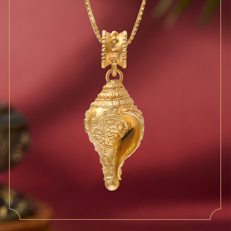 Buddha Stones 999 Sterling Silver Shankha Conch Shell Seashell Lucky Necklace Pendant - image 9