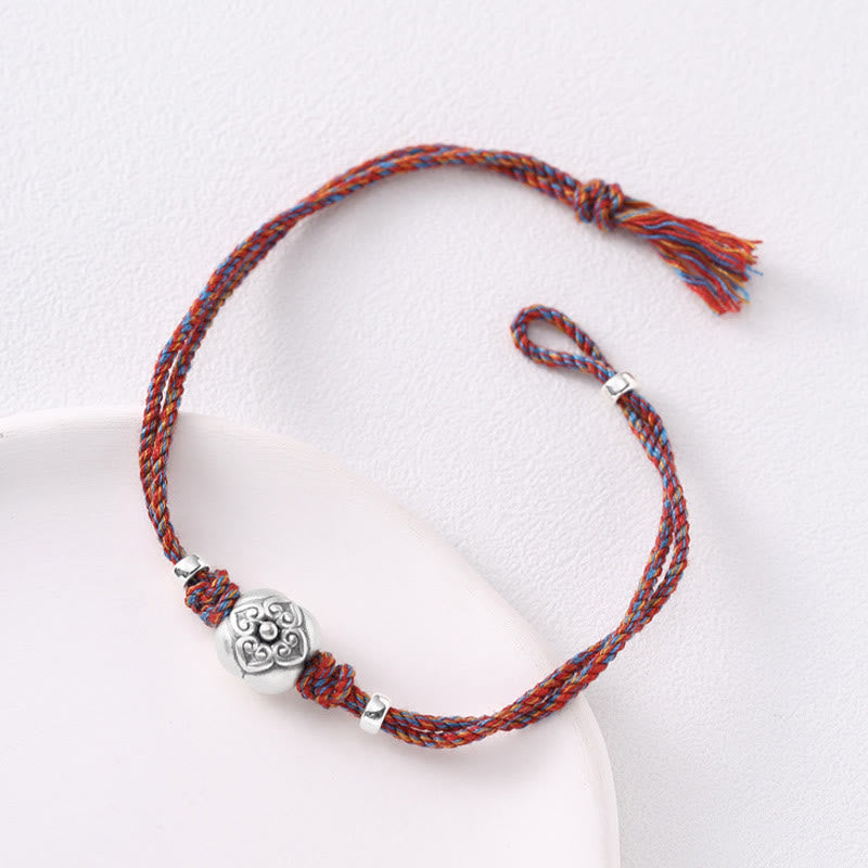 Buddha Stones 999 Sterling Silver Persimmon Luck Multicolored Braided Bracelet - image 20
