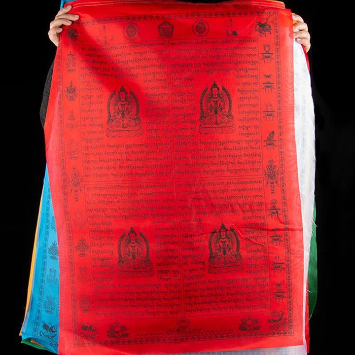 Buddha Stones Tibetan 5 Colors Windhorse Happiness Auspicious Outdoor Prayer Flag - image 16