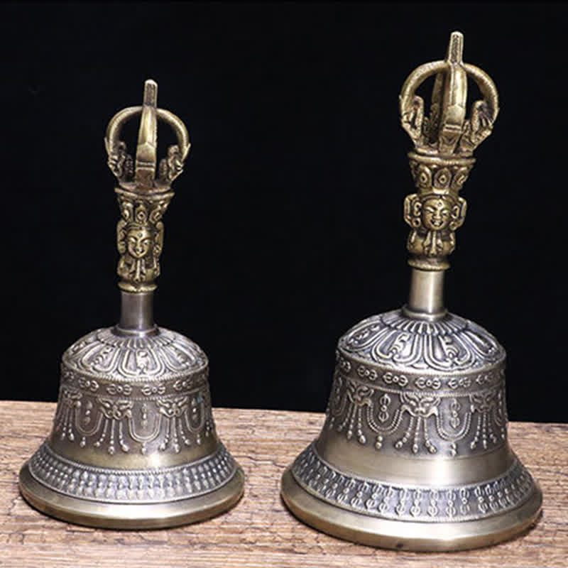 Buddha Stones Tibetan Meditation Bell and Vajra Dorje Copper Enlightenment Decoration Set - image 2