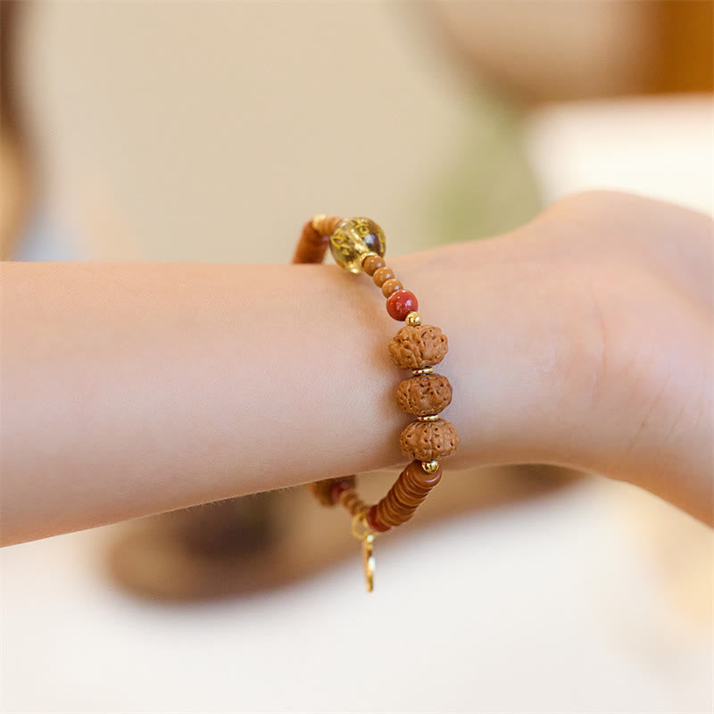 Buddha Stones Tibetan Bodhi Seed Black Onyx Smoky Quartz Om Mani Padme Hum Fu Character Wealth Bracelet - image 6