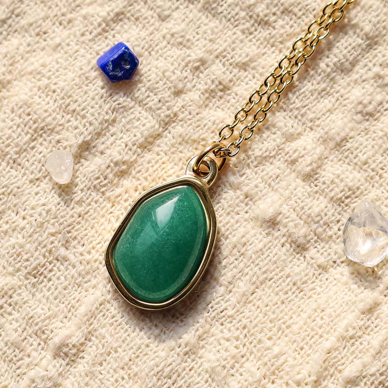Buddha Stones Natural Green Aventurine Amethyst Rose Quartz Blessing Necklace Pendant - image 16