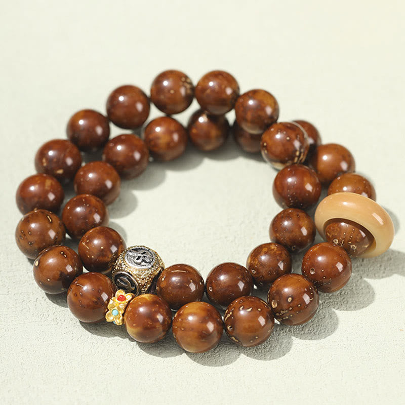 Buddha Stones Tibetan Natural Purple Gold Rat Bodhi Seed Wealth Double Wrap Bracelet - image 2