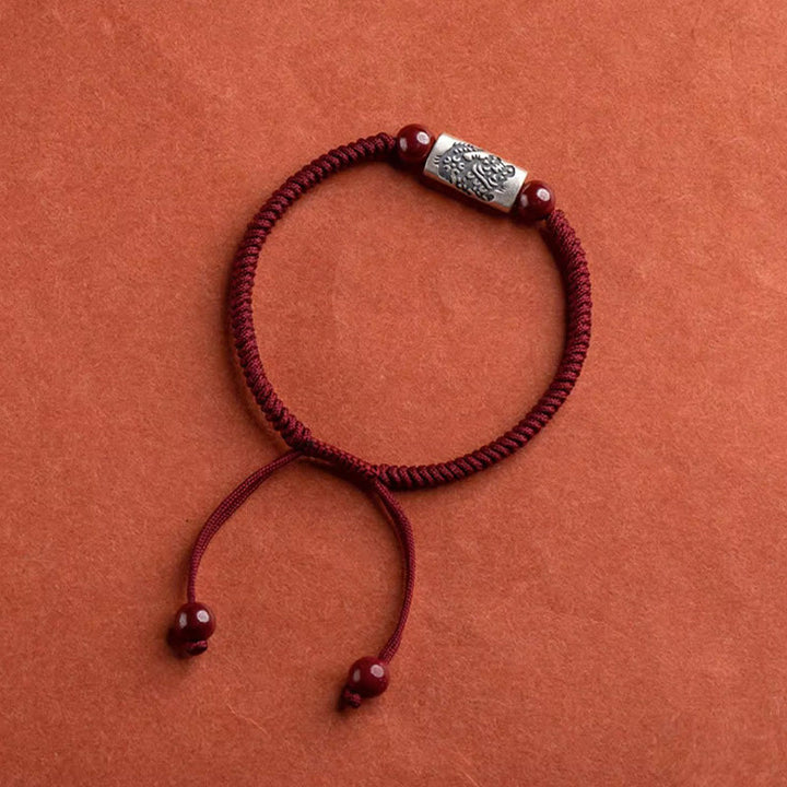 Buddha Stones 925 Sterling Silver 12 Chinese Zodiac Cinnabar String Bracelet - image 15