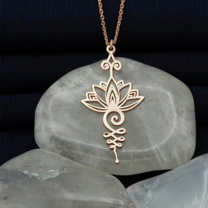 Buddha Stones Lotus Luck Wealth Necklace Pendant - Peachpuff - image 3
