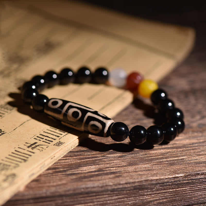 Buddha Stones Tibetan Natural Nine-Eye Dzi Bead Wealth Power Bracelet - Nine-Eye Dzi Bead(Wealth♥Protection) - image 0