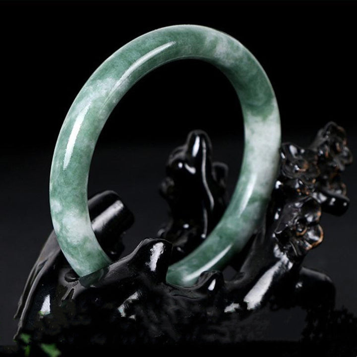 Buddha Stones Natural Jade Luck Abundance Bangle Bracelet - image 3