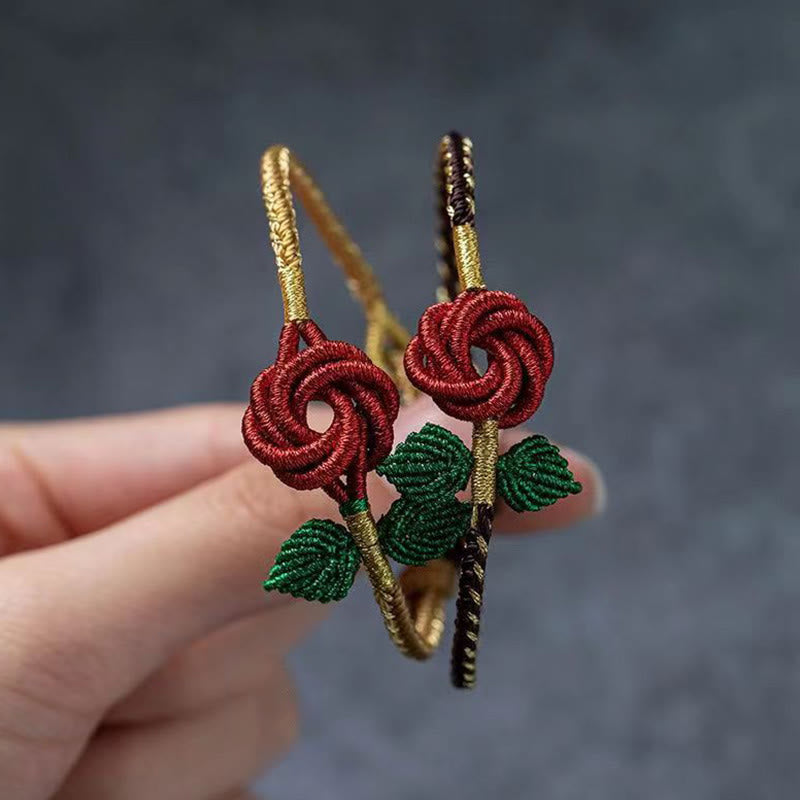 Buddha Stones Rose Flower Rope Eight Thread Peace Knot Luck Handmade Bracelet - image 14