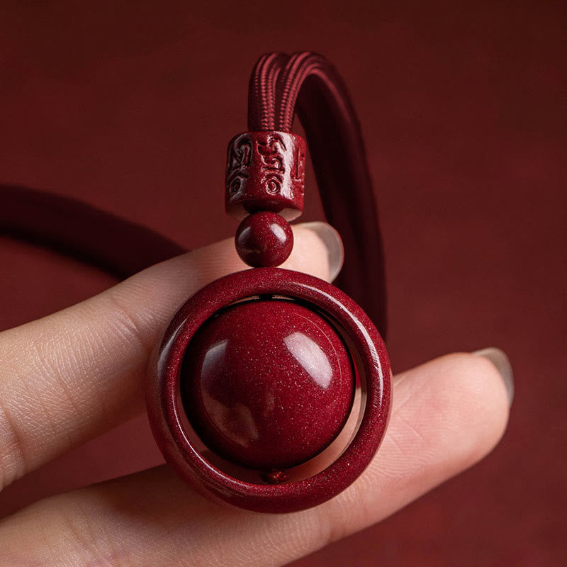 Buddha Stones Cinnabar Om Mani Padme Hum PiXiu Blessing Lucky Bead Necklace Pendant - image 8