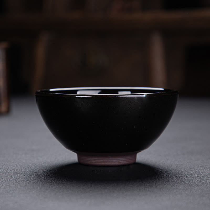 Buddha Stones Gold Maple Leaf Chinese Jianzhan Ceramic Teacup Tenmoku Kung Fu Tea Cup Bowl - image 5