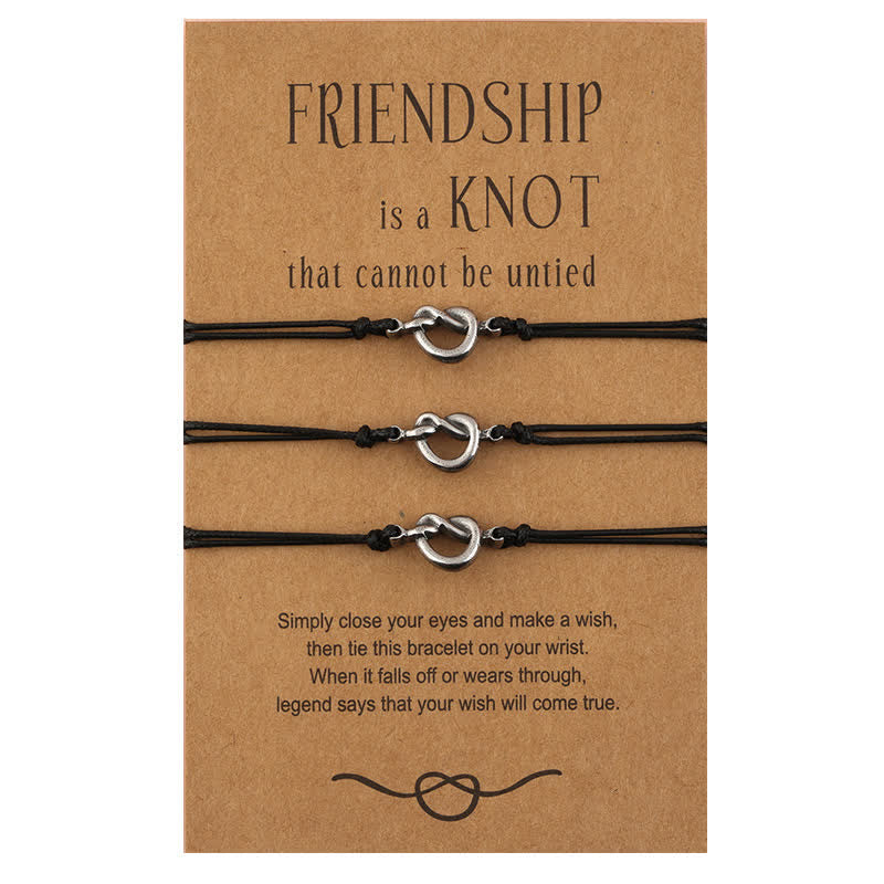 Buddha Stones Friendship Best Friend Gift String Bracelet - Black - 3Pcs - image 4