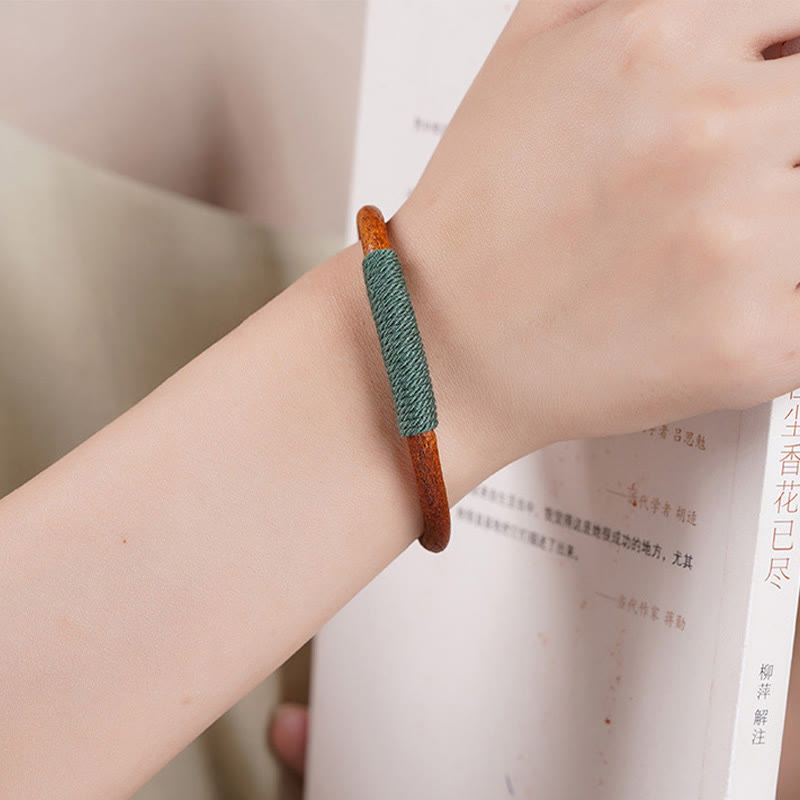 Buddha Stones Tibetan Leather Handmade Five Elements Luck Braid String Buckle Bracelet - image 5