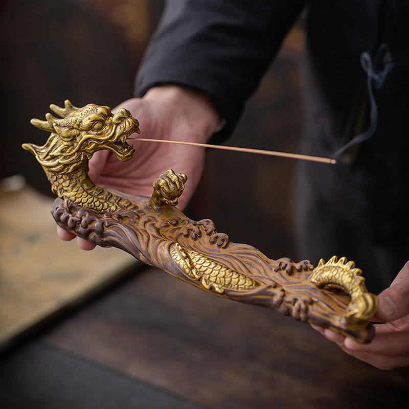 Buddha Stones Dragon Protection Ceramic Stick Incense Burner Decoration - image 6
