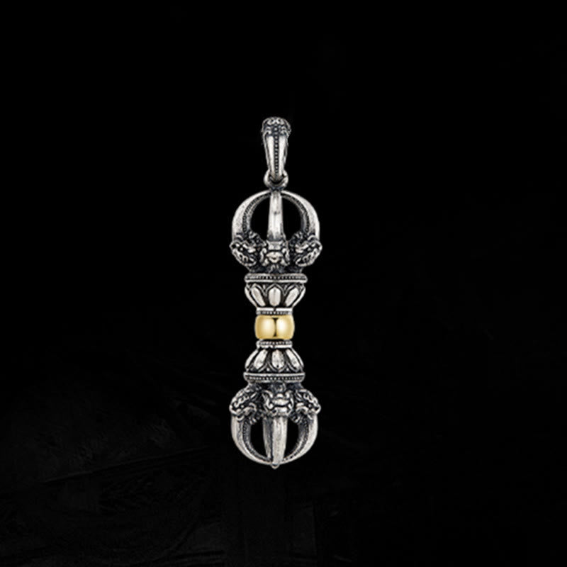 Buddha Stones Tibetan Dorje Vajra Design Wealth Necklace Pendant - image 8