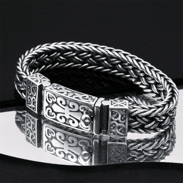 Buddha Stones Retro Vine Totem Pattern Braided Healing Chain Bracelet - image 1