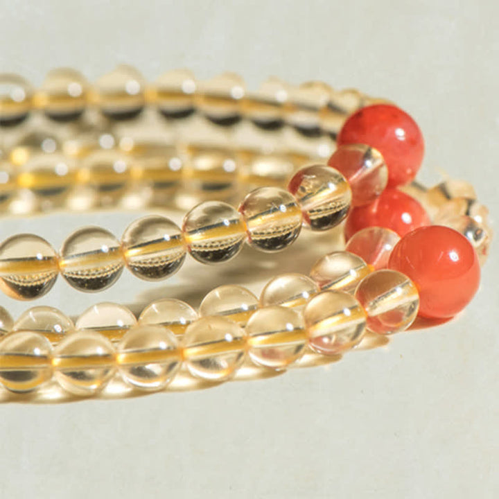 Buddha Stones 108 Mala Beads 925 Sterling Silver Natural Citrine Red Agate White Jade Prosperity Charm Bracelet - image 20