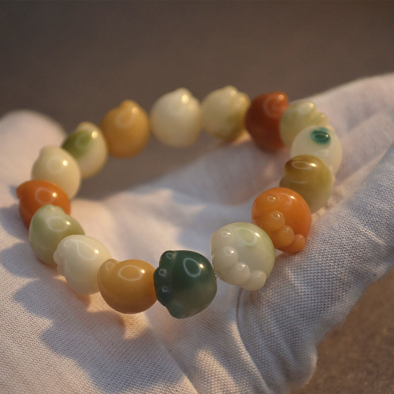 Buddha Stones Multilayered Bodhi Seed Cute Cat Paw Calm Harmony Bracelet - image 3