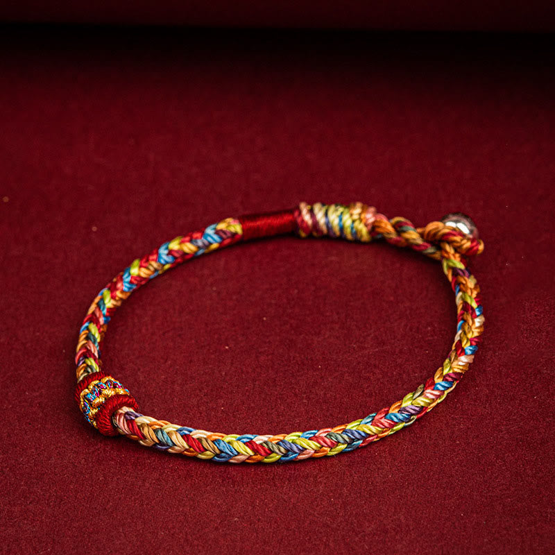 Buddha Stones Handmade Dragon Boat Festival Luck Colorful Rope Child Adult Bracelet - image 2