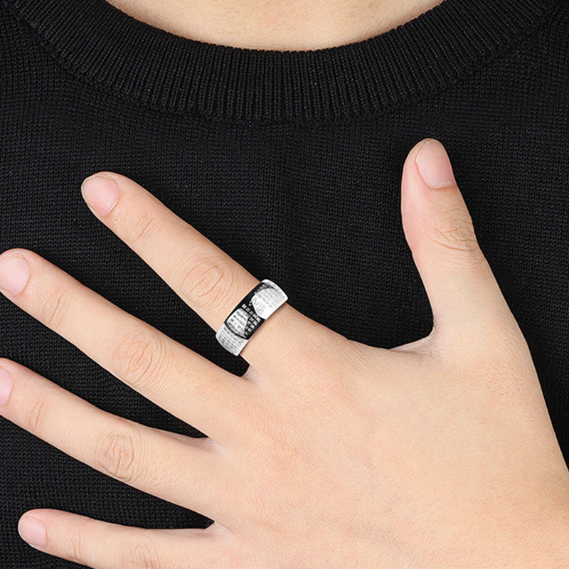 Buddha Stones FengShui Buddhism Ancient Heart Sutra Lucky Ring - image 5