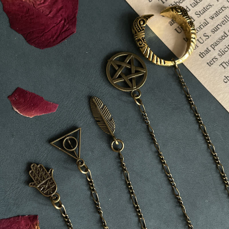 Buddha Stones Pentagram Eye of God Feather Hamsa Copper Healing Necklace Pendant Pendulum - image 14