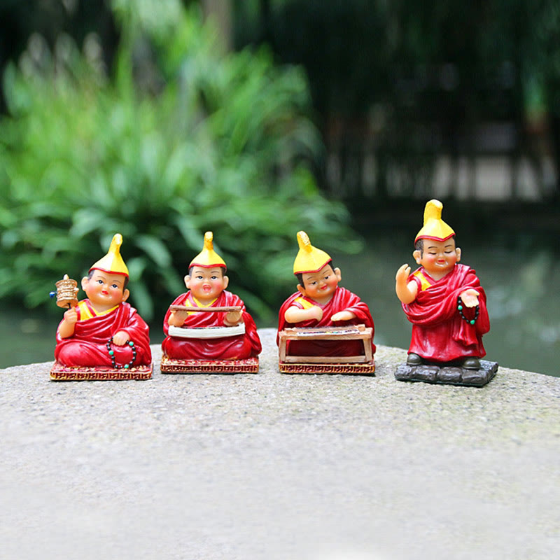 Buddha Stones Hand Painted Tibetan Lama Figures Carved Creative Home Office Car Decoration Ornament - image 18