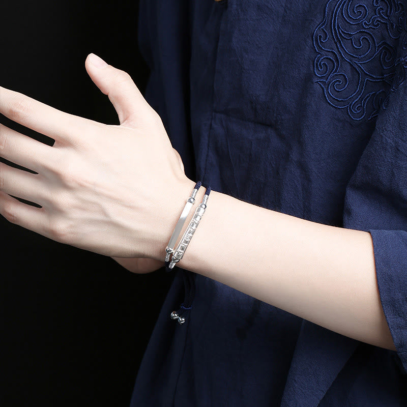 Buddha Stones 999 Sterling Silver Handmade Om Mani Padme Hum Peace Braided Bracelet - image 10