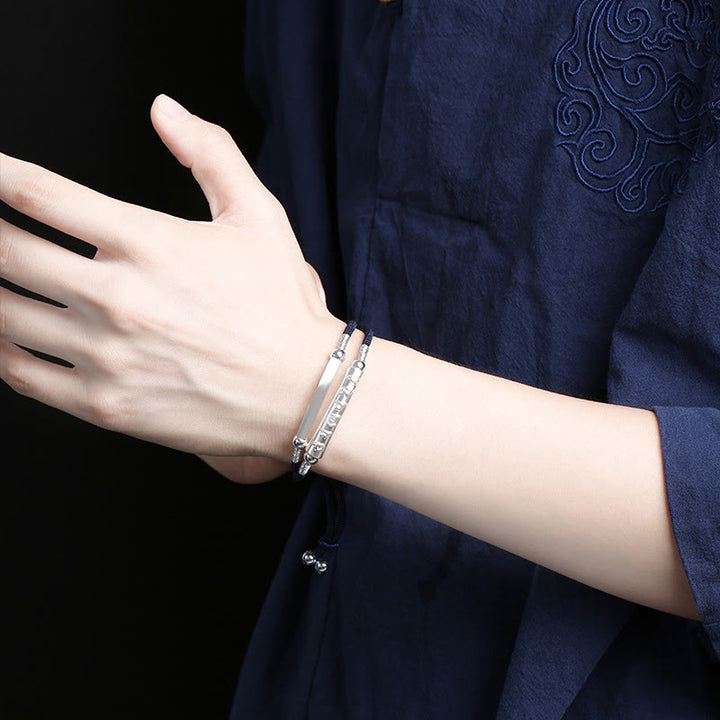 Buddha Stones 999 Sterling Silver Handmade Om Mani Padme Hum Peace Braided Bracelet - image 10