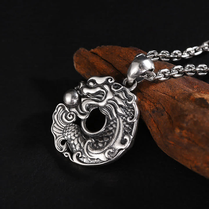 Buddha Stones Koi Fish Dragon Peace Buckle Wealth Necklace Pendant - image 11