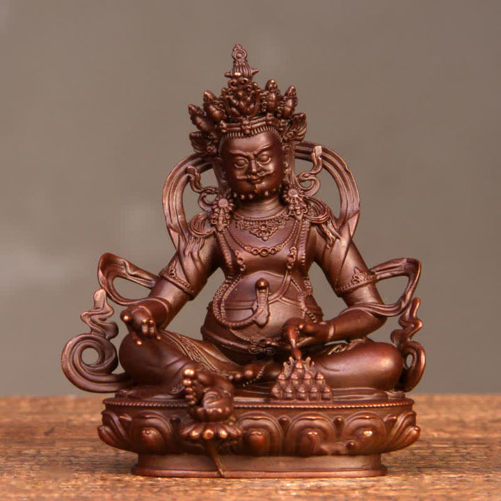 Yellow Jambhala Bodhisattva Figurine Compassion Copper Statue Home Office Decoration - 10cm*6cm*12cm - image 8