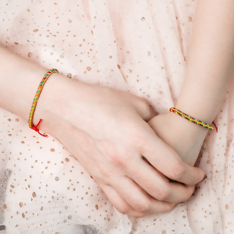 Buddha Stones 925 Sterling Silver Dragon Boat Festival Fu Character Zongzi Pattern Luck Handmade Multicolored Child Adult Bracelet - image 4