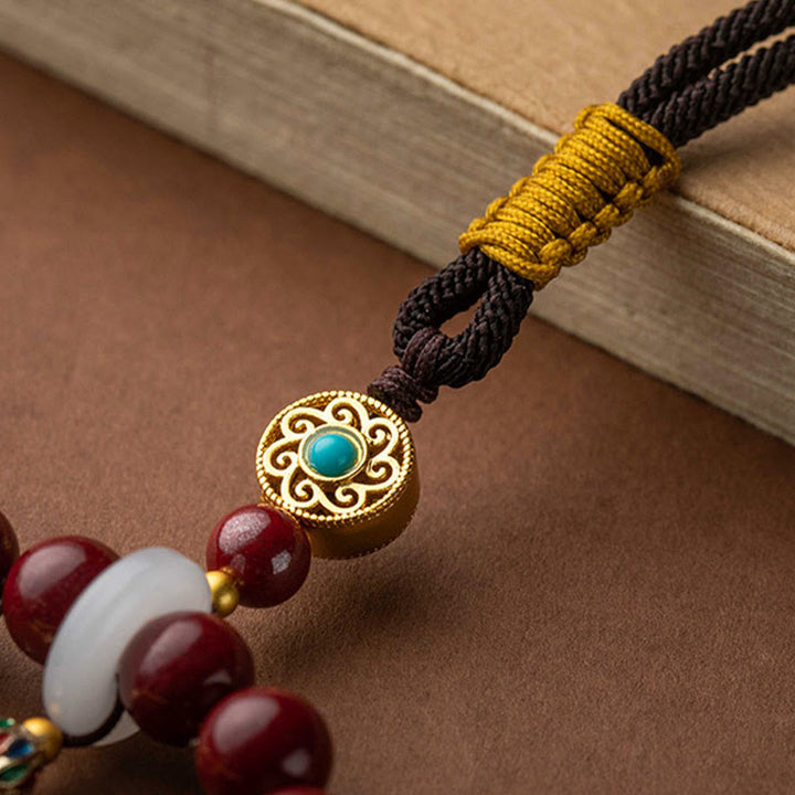Buddha Stones Natural Cinnabar Wish Ruyi Peace Blessing Car Hanging Decoration - image 8