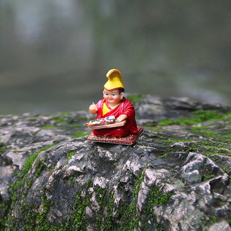 Buddha Stones Hand Painted Tibetan Lama Figures Carved Creative Home Office Car Decoration Ornament - Craft Lama - image 14