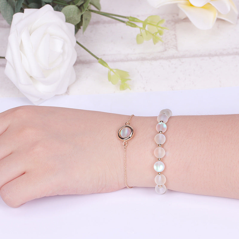 Buddha Stones Sun Stone Strawberry Quartz Crystal Positive Bracelet - Black Glitter Stone - image 44