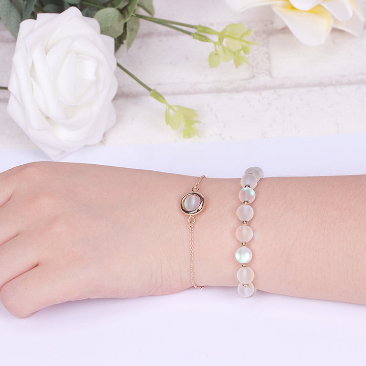 Buddha Stones Sun Stone Strawberry Quartz Crystal Positive Bracelet - Black Glitter Stone - image 44