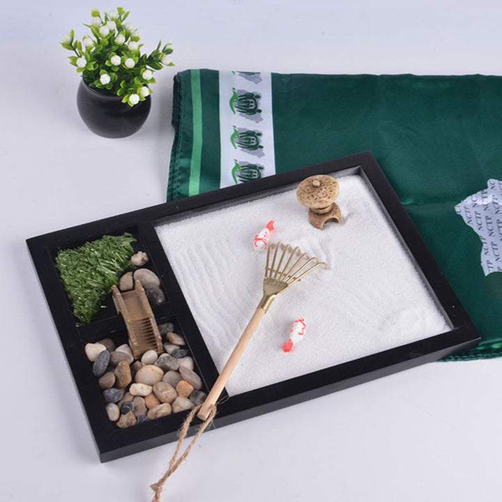 Buddha Stones Koi Fish Small Bridge Calm Peace Meditation Zen Garden Decoration - image 1