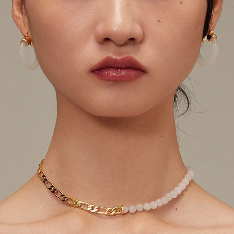 Buddha Stones Round Jade White Jade Prosperity Earrings - image 11