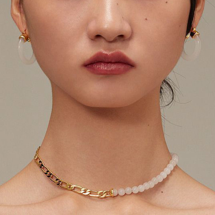 Buddha Stones Round Jade White Jade Prosperity Earrings - image 11
