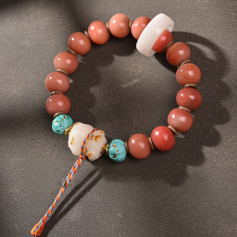 Buddha Stones Tibetan Natural Camel Bone Dzi Bead Bodhi Seed Charm Luck Bracelet - Camel Bone&Bodhi Seed(Wrist Circumference 15-16cm) - image 1