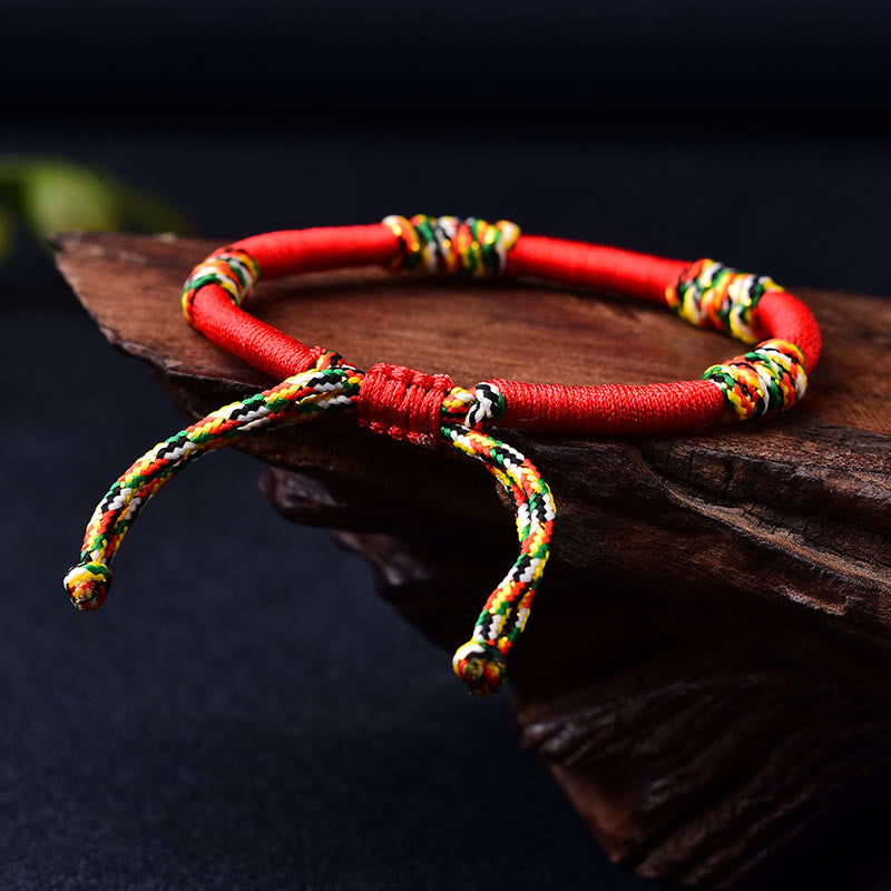 Buddha Stones Tibetan Handmade Colorful King Kong Knot Lucky Protection Braid String Bracelet - image 5