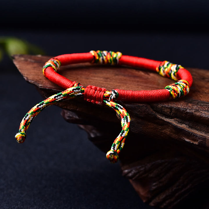 Buddha Stones Tibetan Handmade Colorful King Kong Knot Lucky Protection Braid String Bracelet - image 5